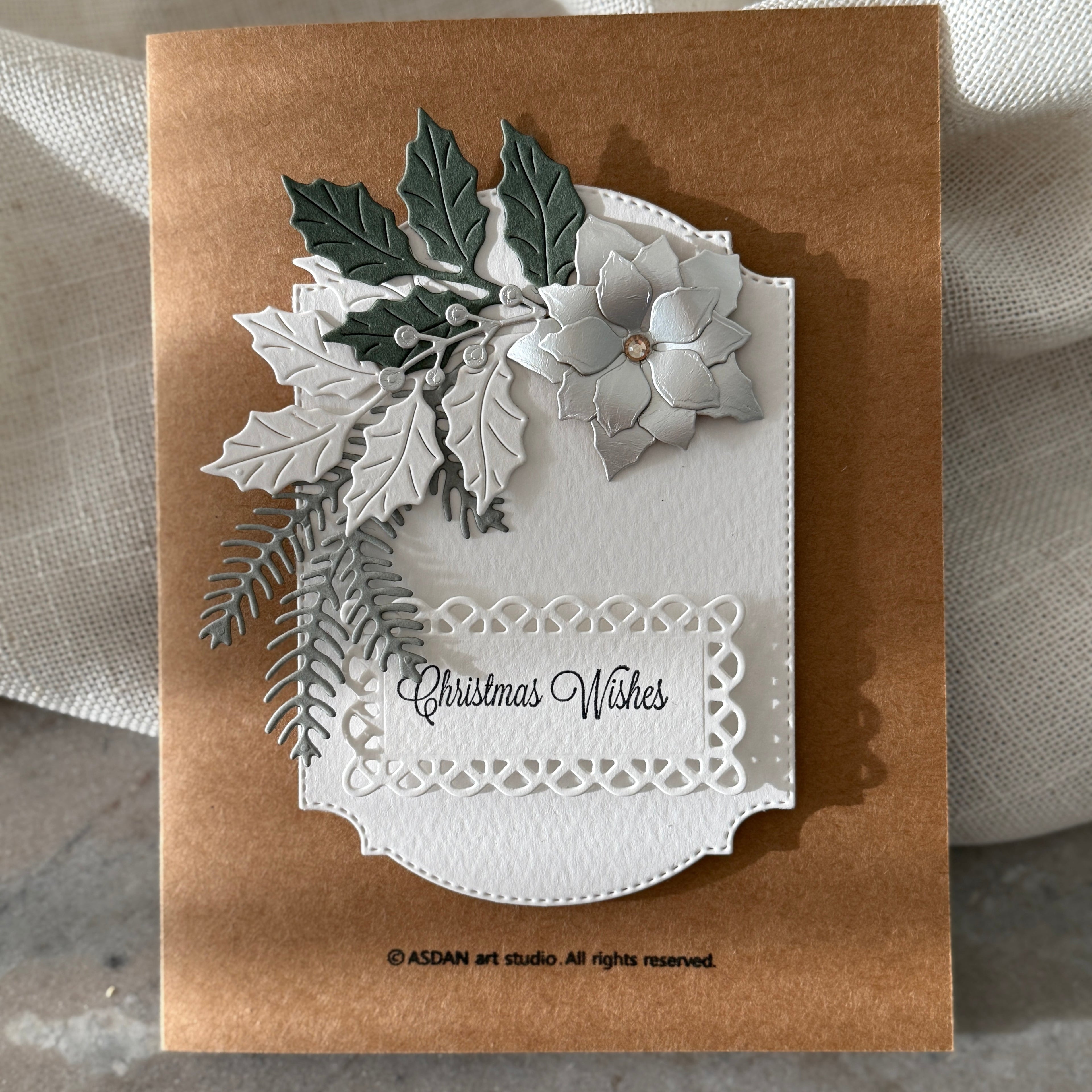 Silver flower card